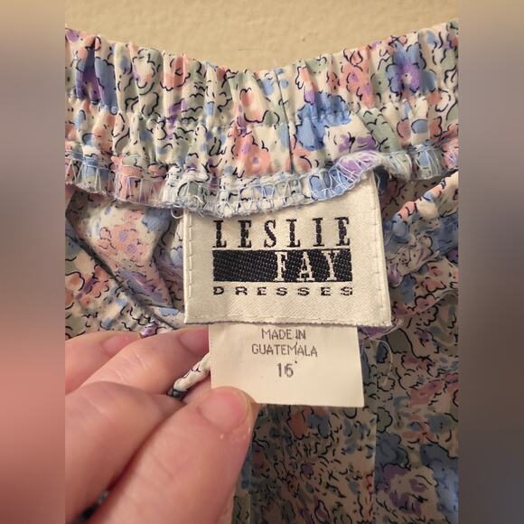 Vtg 80s Floral Print  Two Piece Skirt Set  Peter Pan Collar Ornate Buttons 16 - Picture 7 of 12